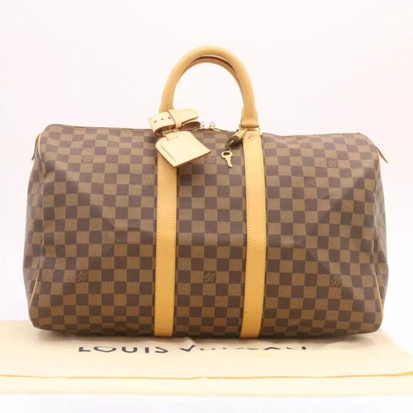 LOUIS VUITTON Damier Ebene Keepall 45 Boston Bag - Picture 1 of 16